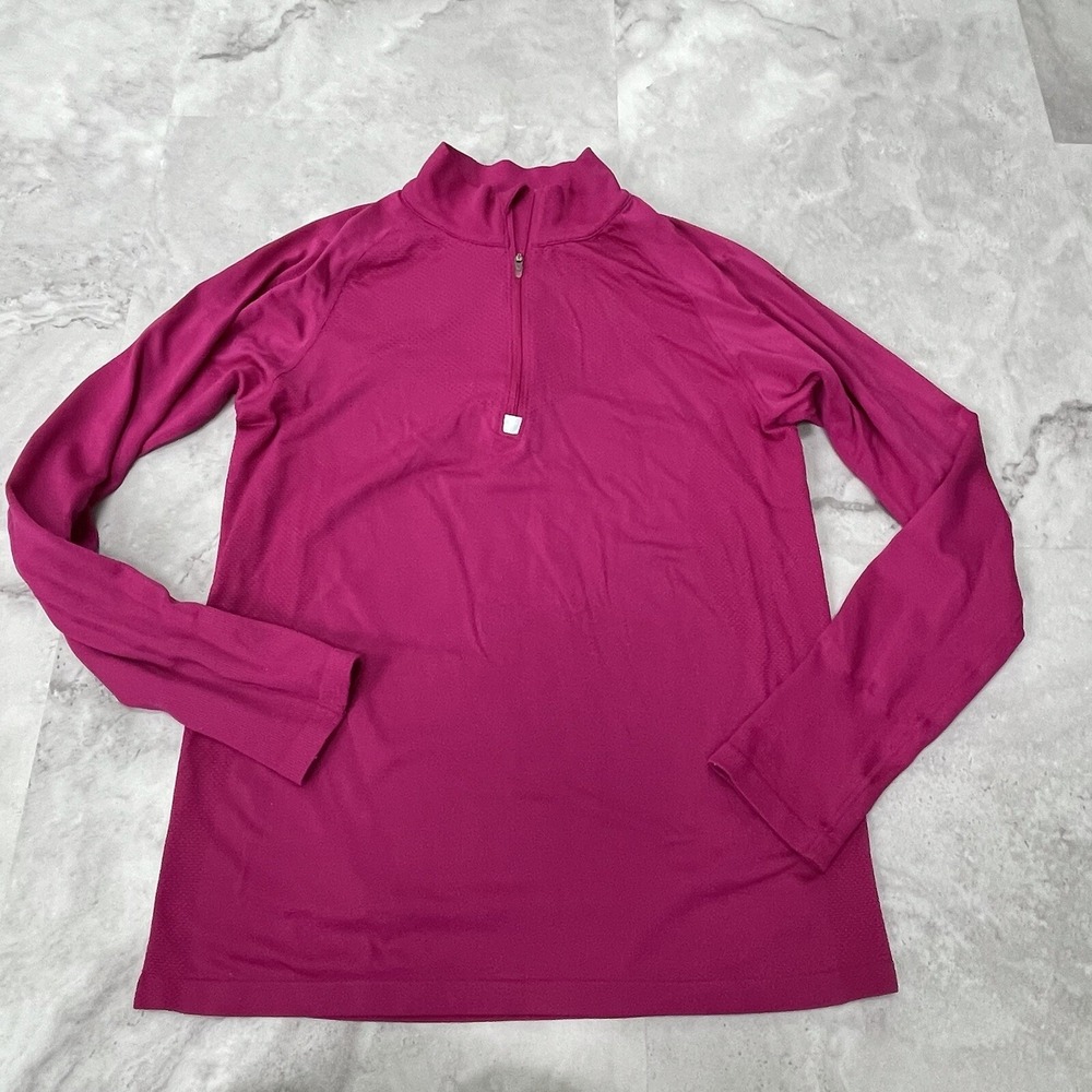 Champion C9 Duo Dry Size Large L Berry Pink Quarter Zip Pullover Athletic Top